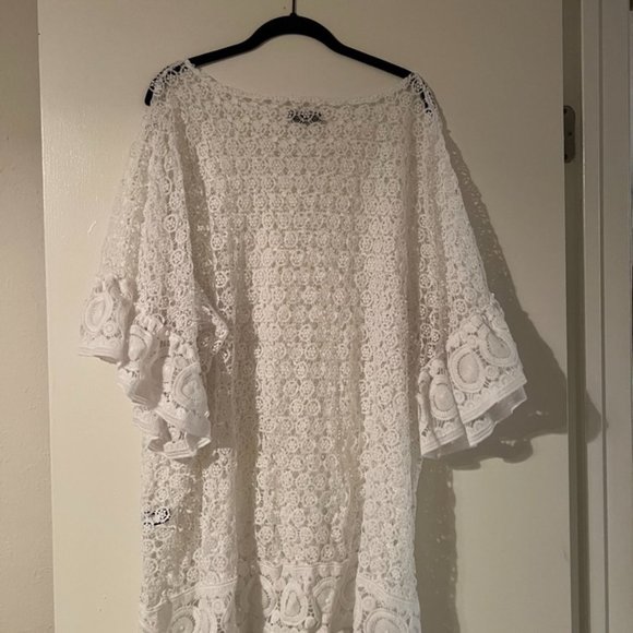 Lane Bryant Brand Size 22/24 White Lace Eyelet Top - Picture 8 of 8